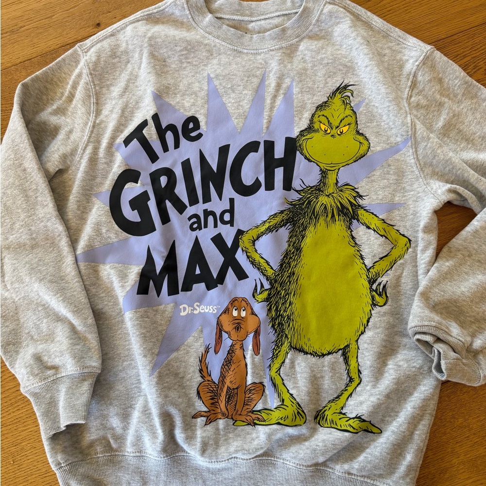 Dr. Seuss The Grinch and Max Gray Sweatshirt